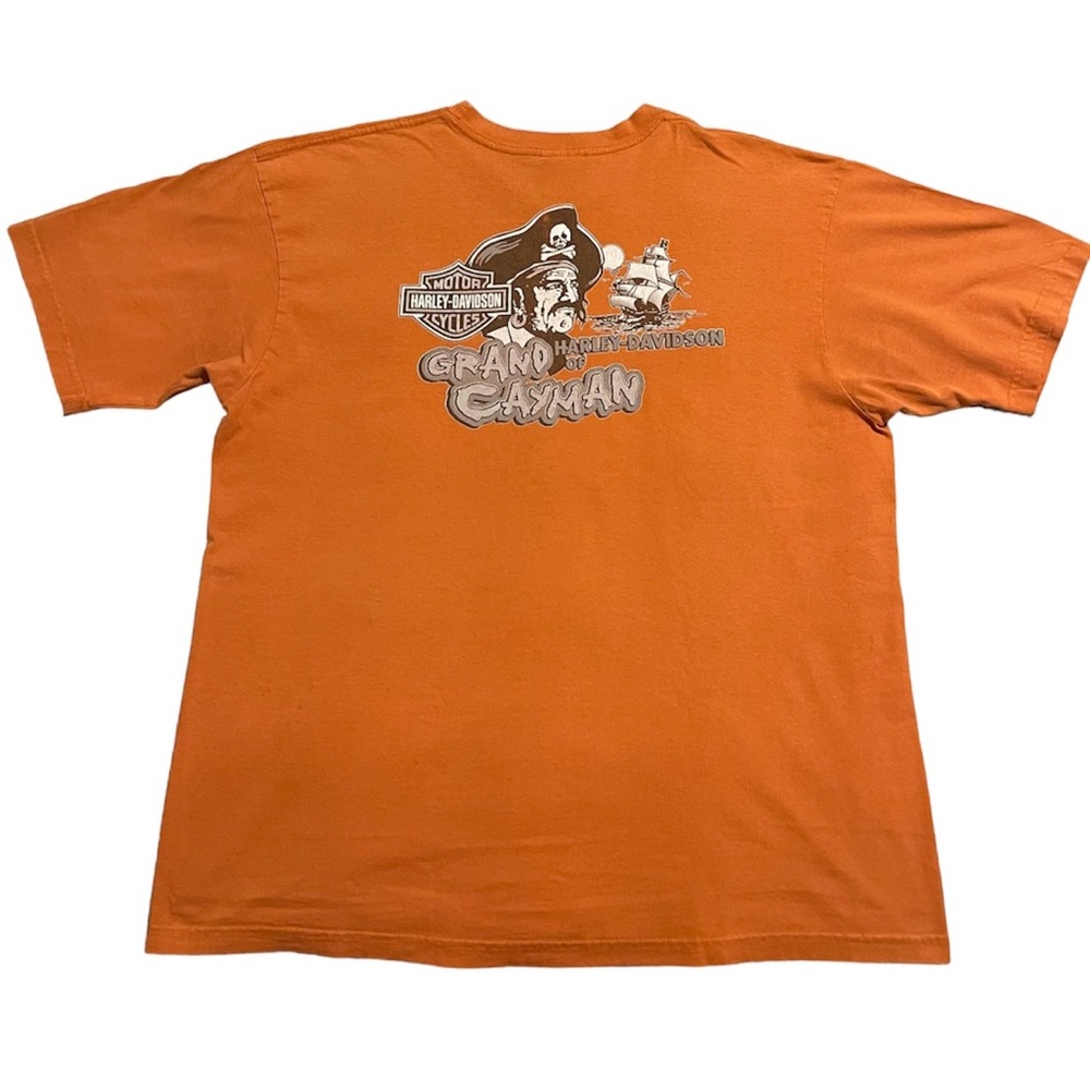 Harley Davidson Men's Orange Ride The Plank Grand Cayman Short Sleeve Shirt 2XL - Picture 7 of 9
